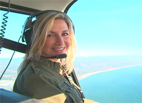 Aprilanne Hurley checkouts the San Mateo County Coast in CA Living's "the Sky's The Limit" Half Moon Bay Primetime TV Special